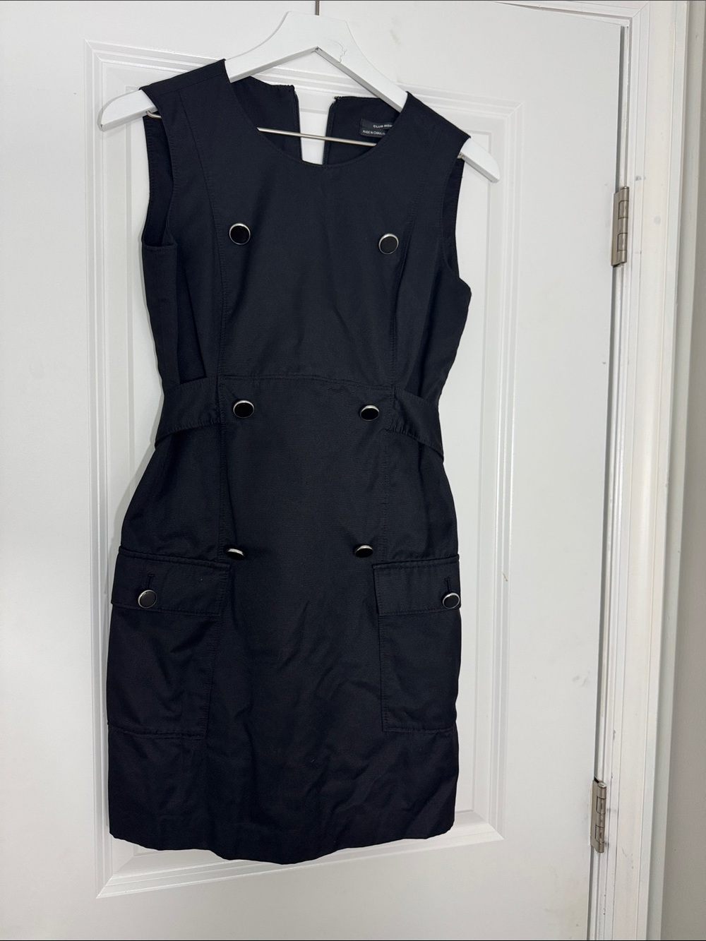 Club Monaco Black Sleeveless Grommet Detail Dress
